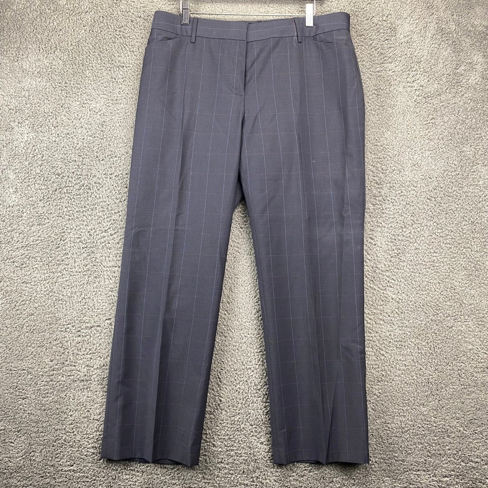 J. Crew Wool Plaid Low Fit Dress Pants Mens Size 12‎ Gray Career Work